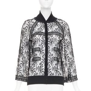 Chanel sheer lace button evening blouse